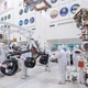 JPL engineers preparing the right-side legs for integration with the Mars 2020 rover.
